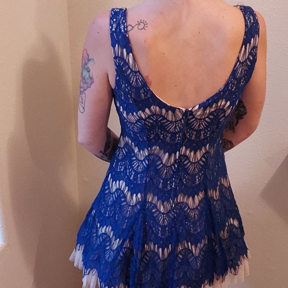 B. Darlin Lace and Tulle Fit and Flare Dress, Size 9/10 - Picture 2 of 9